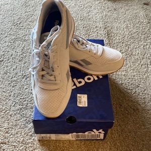 Worn once!  Like new. Reebok gray tennis shoes